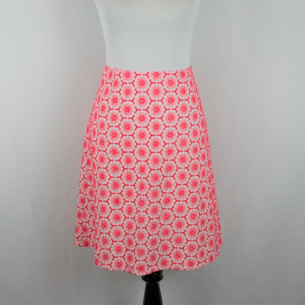 Boden Embroidered Floral Cotton A-Line Skirt